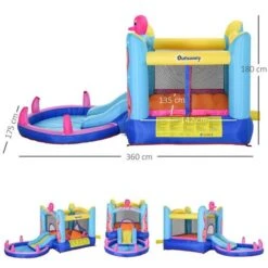 Castillo Hinchable Pulpo Con Tobogán 360 Cm Outsunny -Juguetería medias 4064