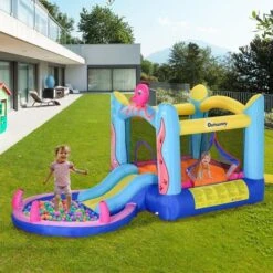 Castillo Hinchable Pulpo Con Tobogán 360 Cm Outsunny -Juguetería medias 4065