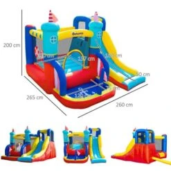 Castillo Hinchable Con Tobogán 265 Cm Outsunny -Juguetería medias 4072