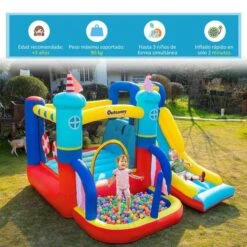 Castillo Hinchable Con Tobogán 265 Cm Outsunny -Juguetería medias 4074
