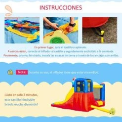 Castillo Hinchable Con Tobogán 265 Cm Outsunny -Juguetería medias 4075