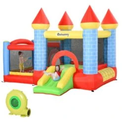 Outsunny - Castillo Inflable Infantil 4 En 1