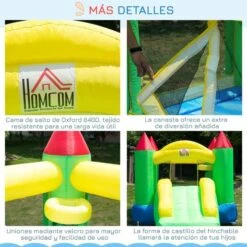Homcom - Castillo Hinchable De Exterior Con Tobogán -Juguetería medias 4134