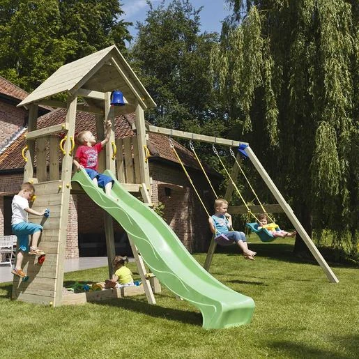 Parque Juegos Infantil De Madera Belvedere Con Columpio Doble 4 Parque Juegos Infantil De Madera Belvedere Con Columpio Doble - Imagen 2