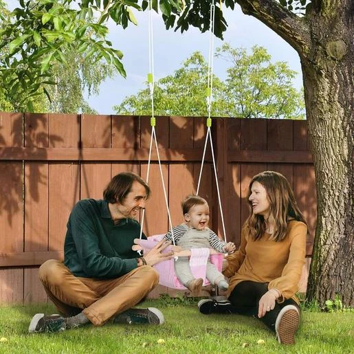 Outsunny - Columpio Para Bebés Rosa 4 Outsunny - Columpio Para Bebés Rosa - Imagen 2