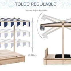 Outsunny - Arenero De Madera -Juguetería medias 4474