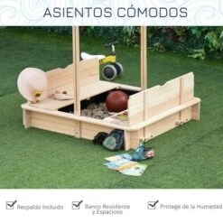 Outsunny - Arenero De Madera -Juguetería medias 4475