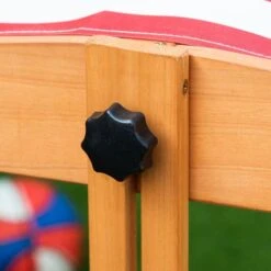 Arenero Infantil Con Techo Ajustable Rojo Outsunny -Juguetería medias 4483