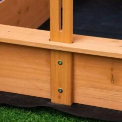 Arenero Infantil Con Techo Ajustable Rojo Outsunny -Juguetería medias 4484