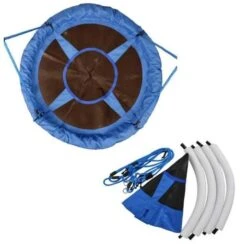 Homcom - Columpio Nido Infantil Azul Y Negro HomCom -Juguetería medias 4531