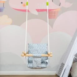 Outsunny - Columpio Para Bebés Azul -Juguetería medias 4635