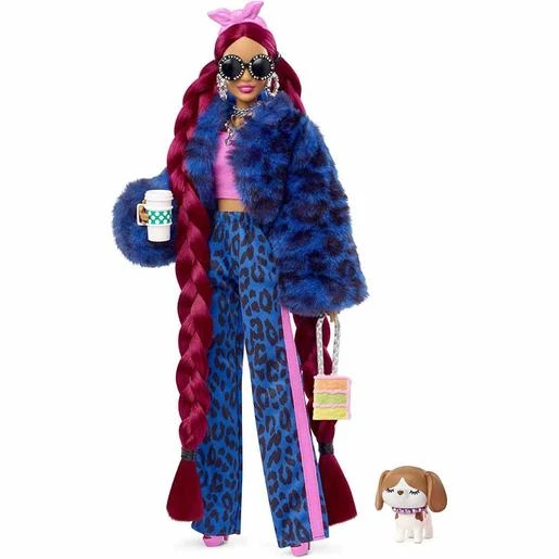 Barbie - Muñeca Extra - Chándal Leopardo Azul 3 Barbie - Muñeca Extra - Chándal Leopardo Azul