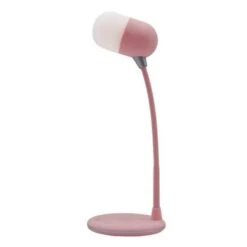 Lámpara LED Rosa Con Cargador Inalámbrico Y Bluetooth