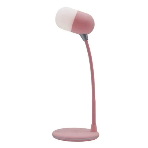 Lámpara LED Rosa Con Cargador Inalámbrico Y Bluetooth 3 Lámpara LED Rosa Con Cargador Inalámbrico Y Bluetooth