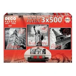 Educa Borrás - Grandes Ciudades - Pack Puzzles 3x500 Piezas