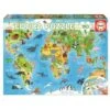 Educa Borras - Mapamundi Animales - Puzzle 150 Piezas -Juguetería medias 5666