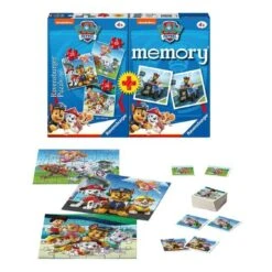 Ranvensburger-Patrulla Canina-Pack Juego De Memoria + 3 Puzzles -Juguetería medias 5673
