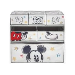Disney - Mickey Mouse - Organizador De Madera Con 6 Cestos Textiles Para Almacenamiento Disney-Mickey (62x30x60cm) ㅤ