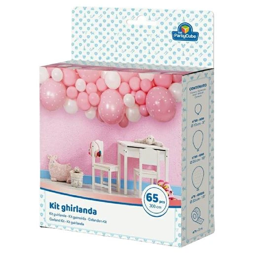 Guirnalda Rosa Y Blanca Con 65 Piezas 3 Guirnalda Rosa Y Blanca Con 65 Piezas